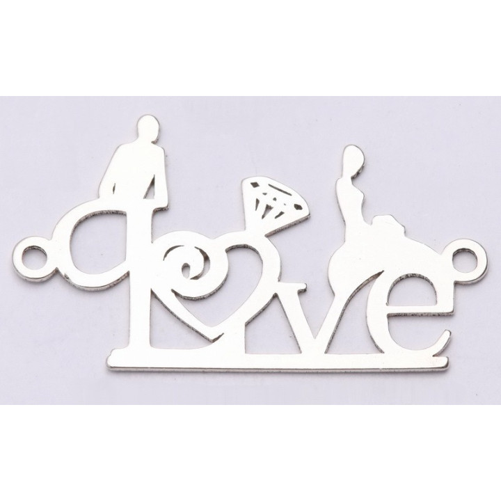 E0633-N Link decupat Love logodna 25x15 0.5mm grosime-1 buc