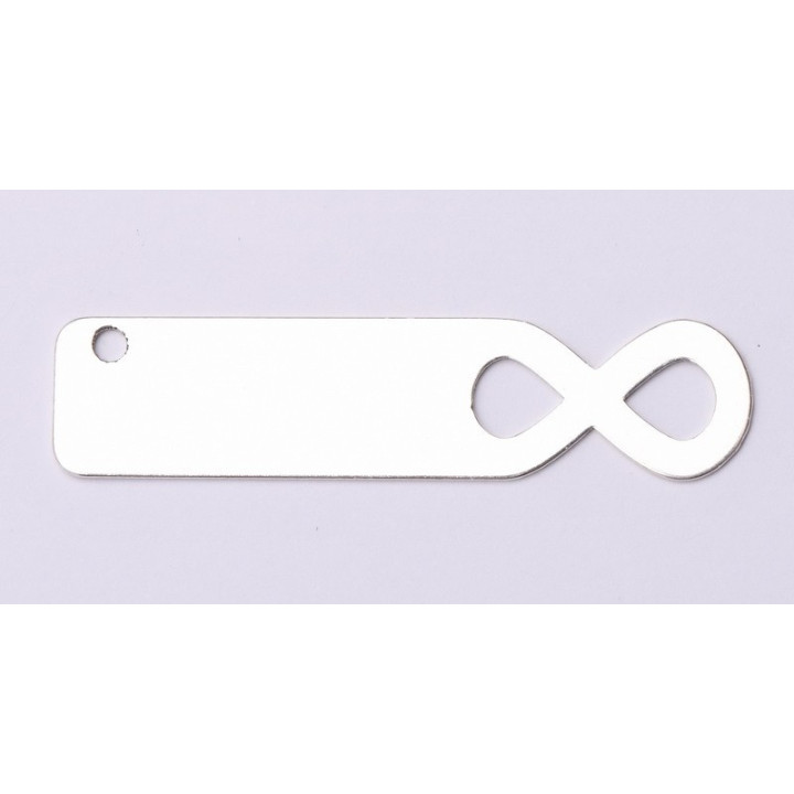 Pandant din argint placuta cu infinit personalizabila 42x10mm 0.3mm E0652 N