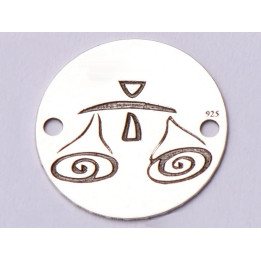 E0684-G-Link argint 925 gravat cu zodia Balanta 12mm 0.33mm grosime