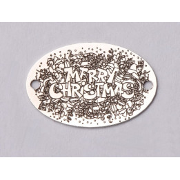 E0726-GS-Link oval argint 925 Merry Christmas 12*18mm 0.4mm - bijuterii personalizate din argint | simoshop