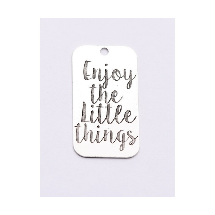 E0733-G-Tag argint 925 28*15mm Enjoy the little things 1 buc