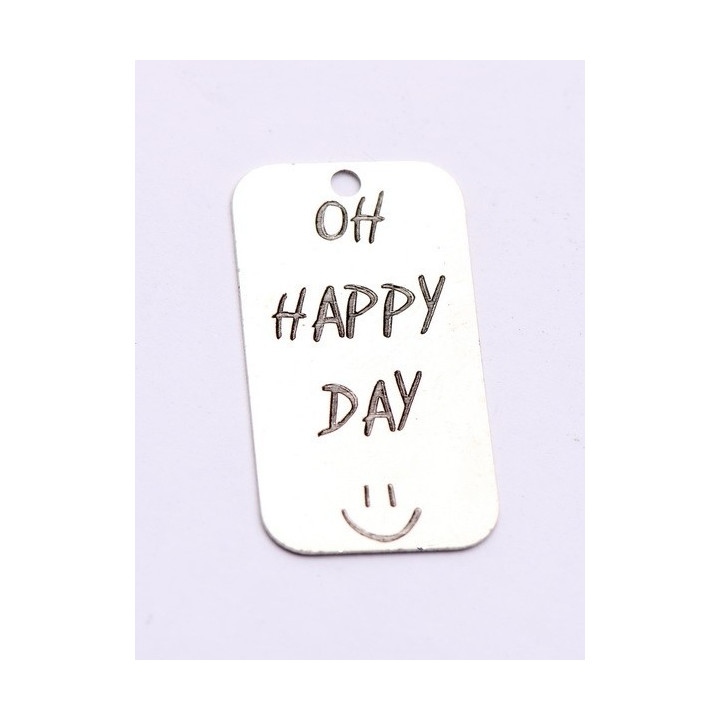 E0735-G-Tag argint 925 28*15mm Oh happy day 1 buc