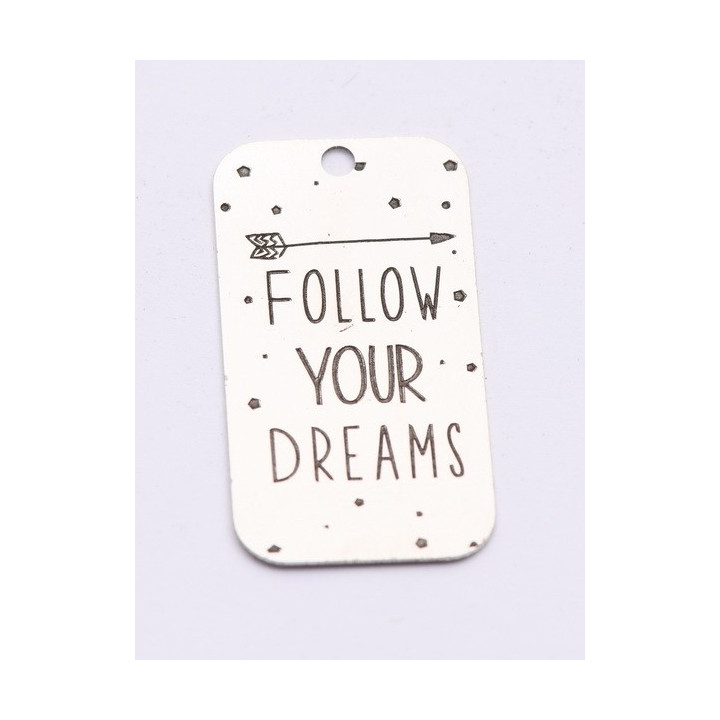 E0738-G-Tag argint 925 28*15mm Follow you Dreams 1 buc
