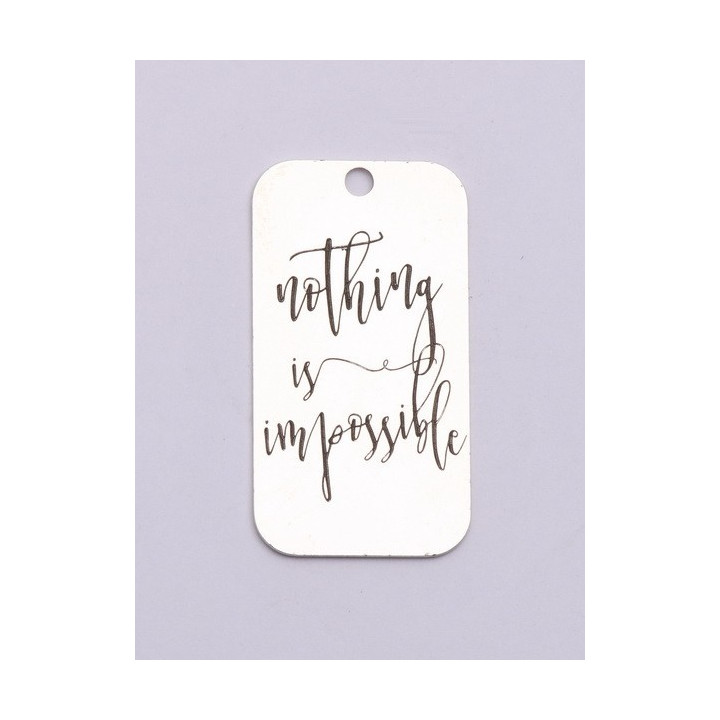E0740-G-Tag argint 925 28*15mm Nothing is impossible 1 buc