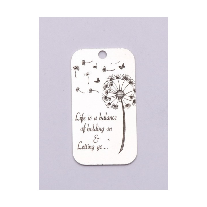 E0742-G-Tag argint 925 28*15mm Life is a balance 1 buc