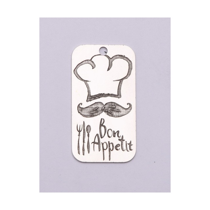 E0743-G-Tag argint 925 28*15mm Bon Appetit 1 buc