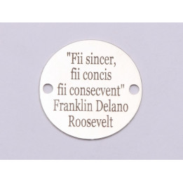 E0744-GS- Link banut argint 925 gravat cu citat Franklin Delano Roosevelt 16.5mm