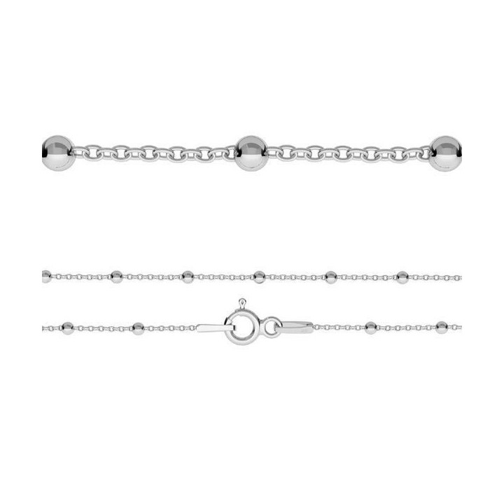G0939-Lant argint cu bilute 925 45 cm x 1mm-1 buc