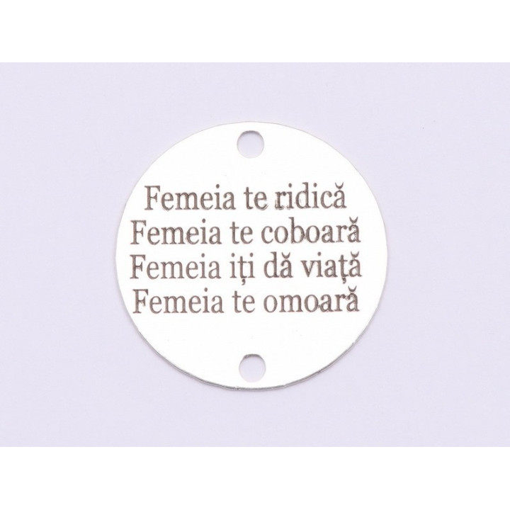 E0847-GS-Link argint 925 Puterea Femeii 16.5 x 16.5 mm, 0.33mm