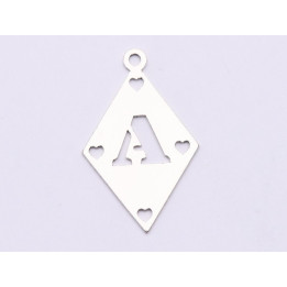 E0854-N-Pandant Argint 925  Romb decupat  21.5x13.5mm, 0.5 mm