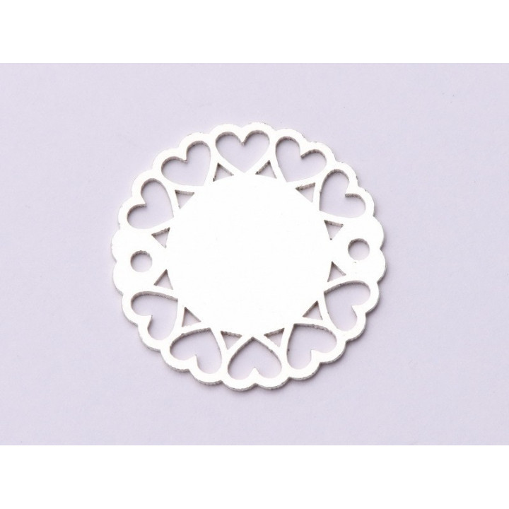 E0861-N-Link Argint 925 Contur de inimioare 17x17mm, 0.60