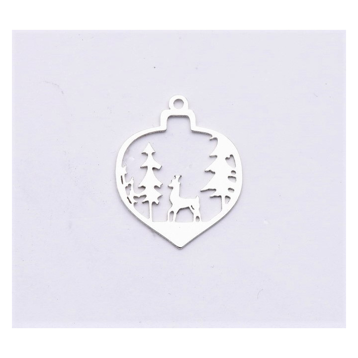 E0889-N-Pandant argint 925 peisaj de iarna 19x15mm - 1 buc