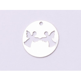 E0931-N-Banut Argint 925 cu ingerasi decupati 14x14mm 0.33mm