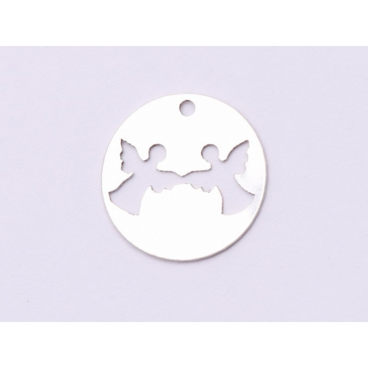 E0931-N-Banut Argint 925 cu ingerasi decupati 14x14mm 0.33mm