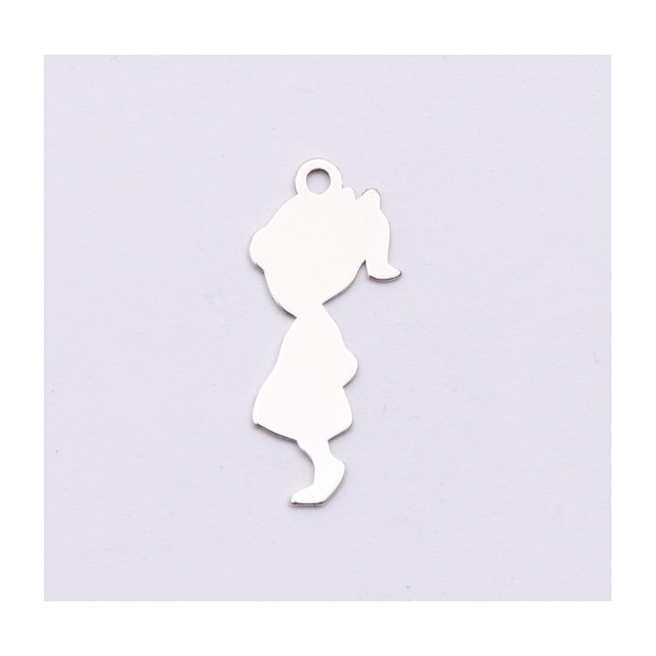 E0951-N-Banut argint decupat cu inimioara 0.50mm 2 gauri