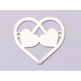 G-Link personalizabil cu doua inimi 17*16 MM 0.33MM 1buc