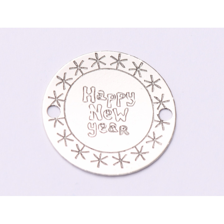 E0986-GS-Link Argint Happy New Year  -  1 buc