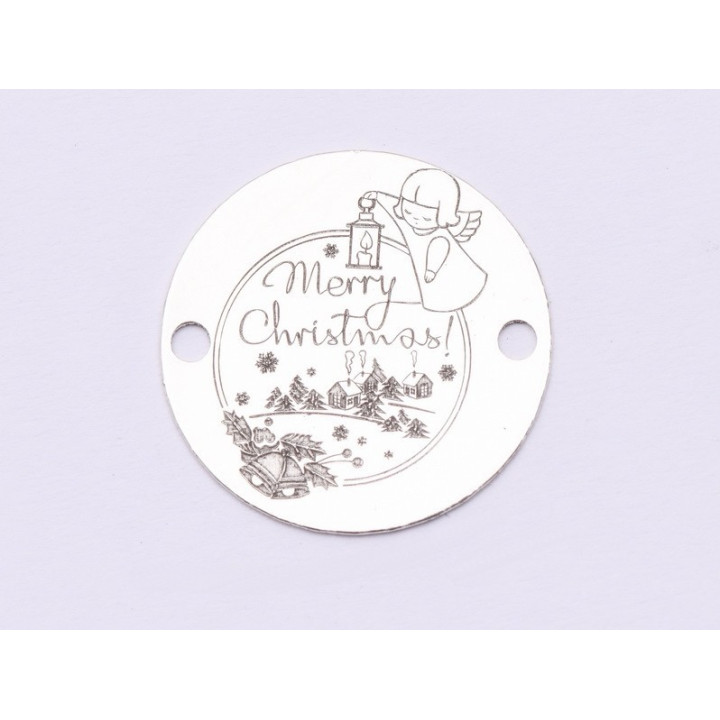 E0990-GS-Link Argint Merry Christmas Globe -  1 buc