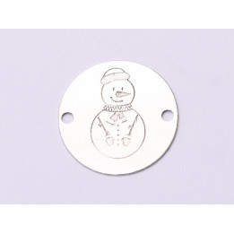 E0991-GS-Link Argint Happy Snowman -  1 buc