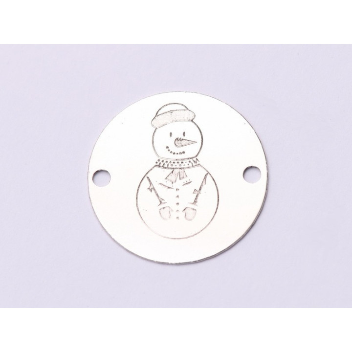 E0991-GS-Link Argint Happy Snowman -  1 buc
