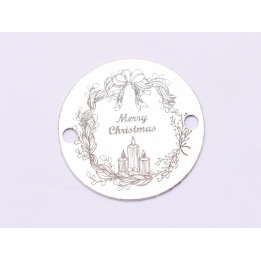 E1003-GS-Link Argint Merry Christmas Coronita - 1 buc