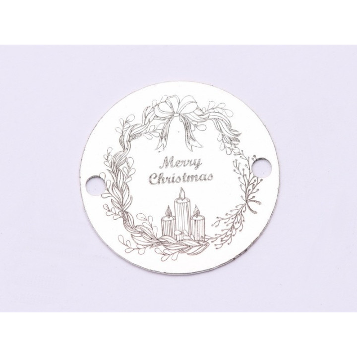 E1003-GS-Link Argint Merry Christmas Coronita - 1 buc