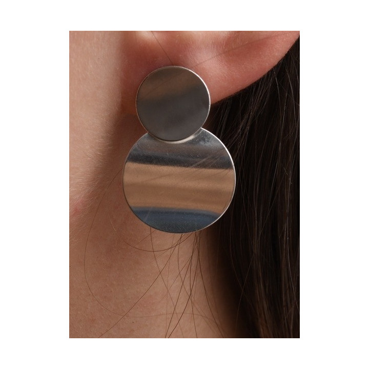 F0058-N-Cercel  tija argint 925 model ondulat 20/13mm 0.33mm grosime-1buc