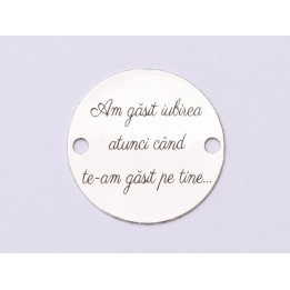 E1032-GS-Link Argint I Found Love 16.5mm 0.33mm