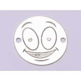 Pandantiv emoji smiley argint 925, gravură laser 16.5mm