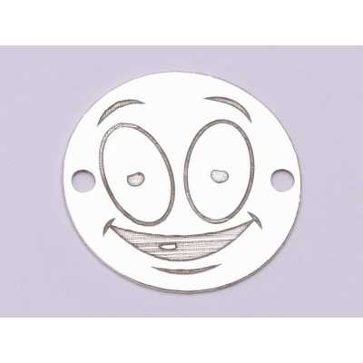 Pandantiv emoji smiley argint 925, gravură laser 16.5mm