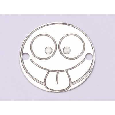 Pandantiv emoji nebunatic argint 925, decupaj 16.5mm