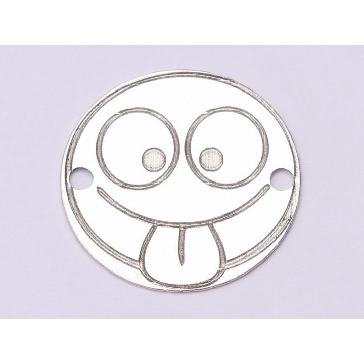 E1043-GS-Link Argint 925 Emoji Crazy 16.5mm 0.33 mm 1 buc - bijuterii personalizate din argint | simoshop