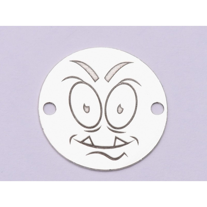 E1046-GS-Link Argint 925 Emoji diabolic 16.5mm 0.33 mm 1 buc