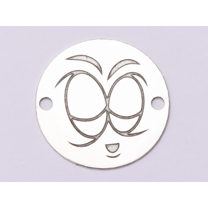 0055-GS-Link Argint 925 Emoji care doarme 16.5mm 0.33 mm 1 buc