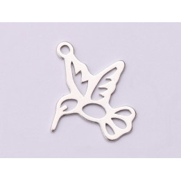 0066-N-Pandant Argint 925 Pasare Colibri 14.5x12.5mm 0.5mm