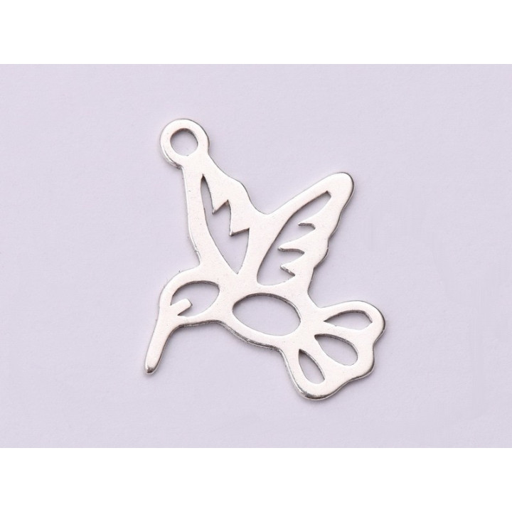 0066-N-Pandant Argint 925 Pasare Colibri 14.5x12.5mm 0.5mm