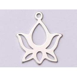 0067-N-Pandant Argint 925 Floare Lotus 14.5x13mm 0.5mm