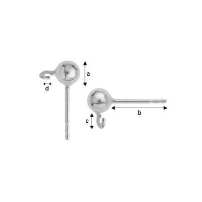 G0399-Tije cu biluta 4mm si bucla 1.6MM-1buc - bijuterii personalizate din argint | simoshop