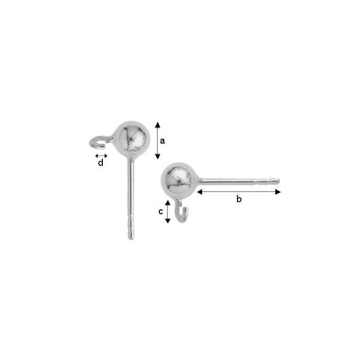 G0399-Tije cu biluta 4mm si bucla 1.6MM-1buc - bijuterii personalizate din argint | simoshop