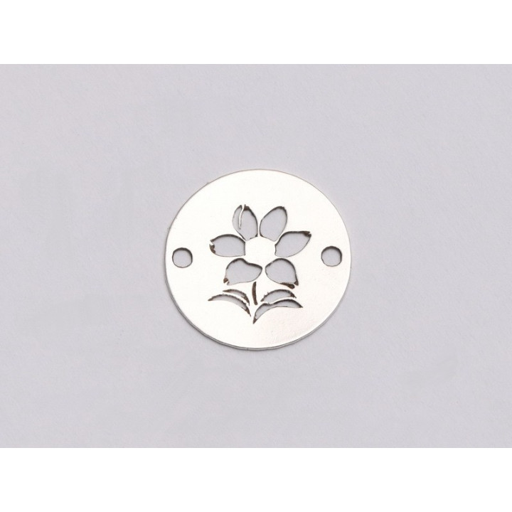 E1120 N Link banut din argint model floral 4, 12mm 0.33mm
