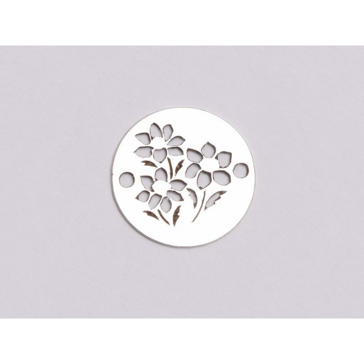 E1122 N Link banut din argint model floral 6, 12mm 0.33mm