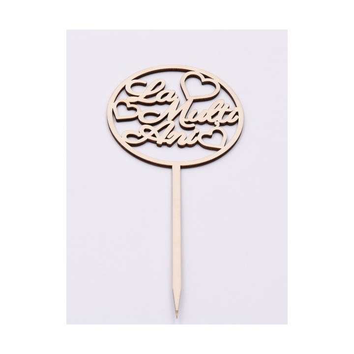 L002-Topper personalizat din lemn "La multi ani!" 23*10 1buc