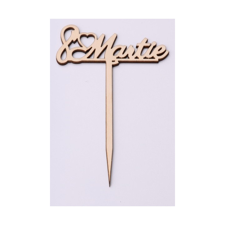 L008-Topper lemn "8 martie" 15x10cm  1buc