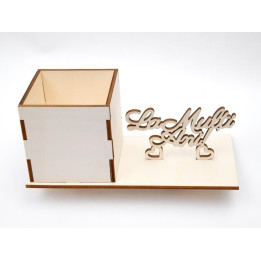 L015-Organizator birou cu text "La multi ani!" 9x10x22cm 1buc