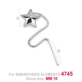G0445-Cercei lantisor pentru Swarovski Star 4745 10mm - bijuterii personalizate din argint | simoshop