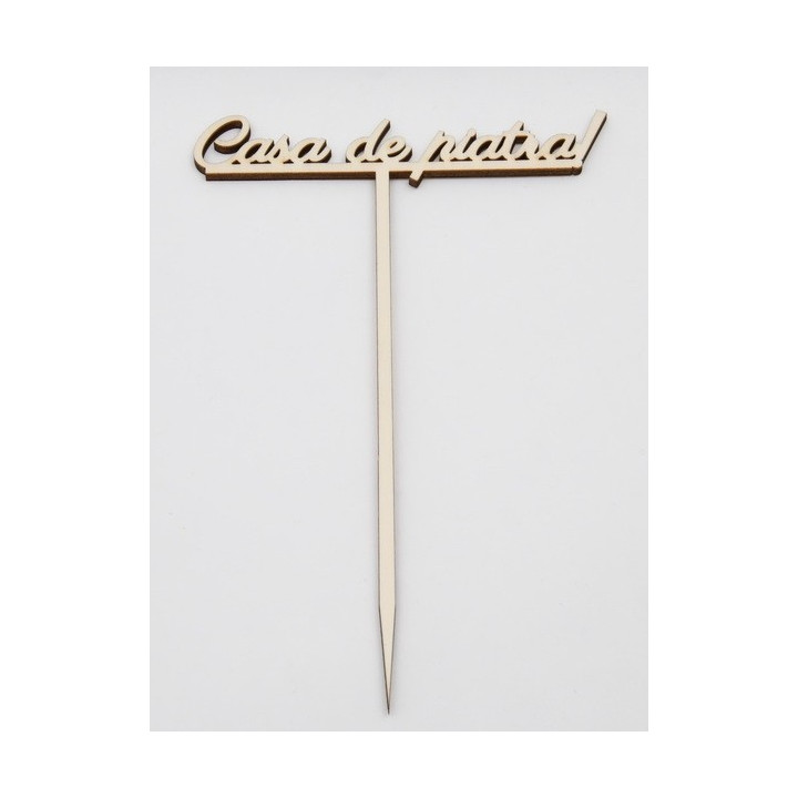 L027-Topper lemn "Casa de piatra!" 17*10cm 1buc