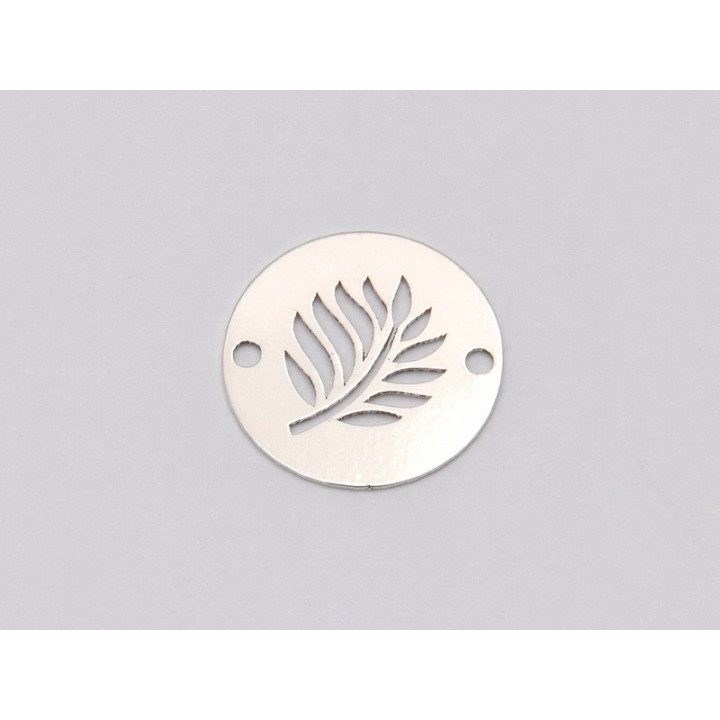 E1154 N Link banut din argint frunza palmier, 12mm 0.33mm