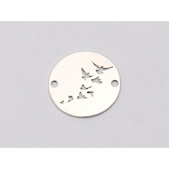 E1155 N Link banut din argint model Pasari, 12mm 0.33mm