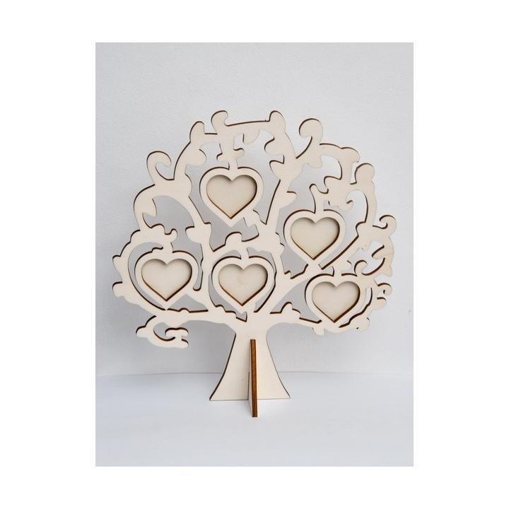 L033- Decupaj din lemn copac cu inimi 23*25cm -1buc