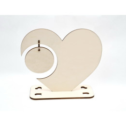 L035-Decoratiune personalizabila din lemn inima 17x21cm 1buc